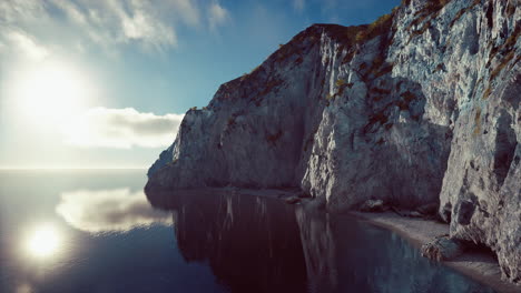 panoramic view of nice rocky huge cliff and sea