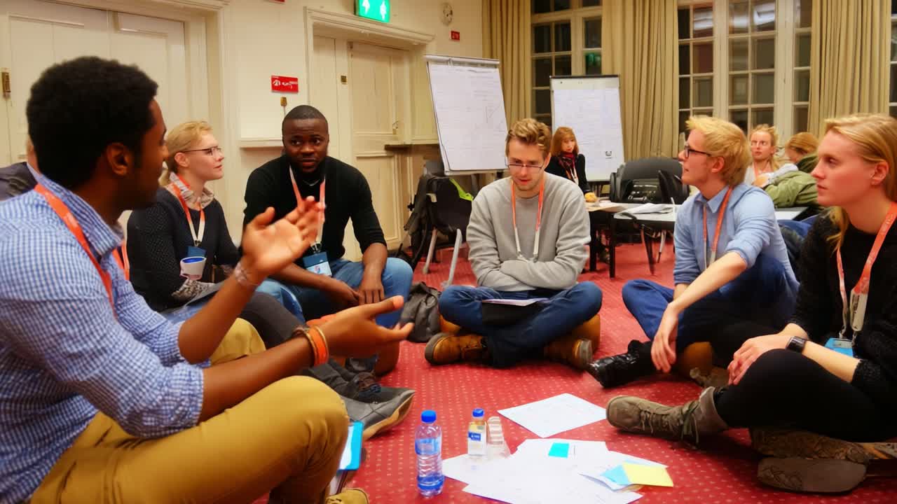 A Group of Engaged Individuals Participating in a Collaborative Discussion During a Workshop, Sharing Ideas and Insights in a Creative, Interactive Learning Environment