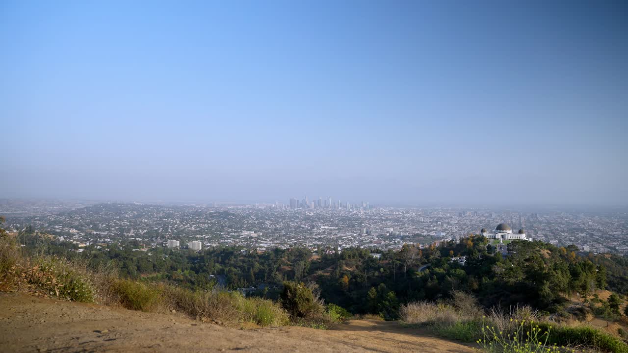 Panoramic Griffith Observatory Park Landscape and the cityscape