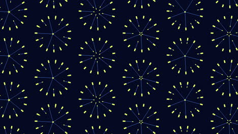 Abstract star pattern yellow lines forming a circular arrangement