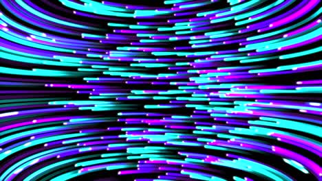 cinturões coloridos brilhantes de néon com partículas de movimento da câmera de fundo relaxante 4k