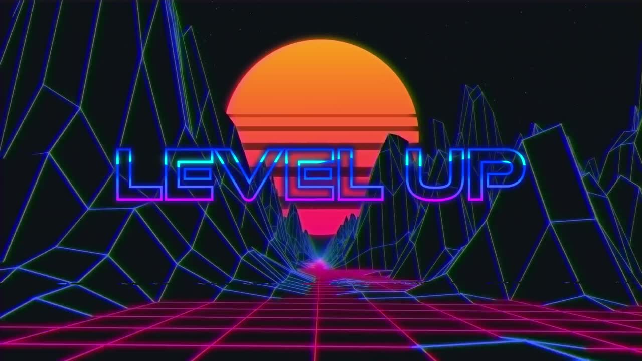 애니메이션 빈티지 비디오 게임 화면에 글이 표시되어 있습니다.