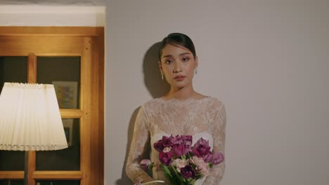 bride portrait with bouquet