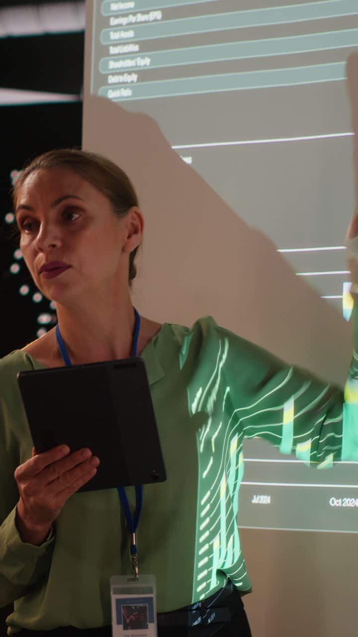 Vertical Video Team of company analysts review feedback on data insights