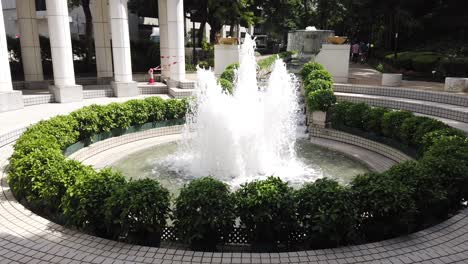 public round fountain display in downtown hong kong