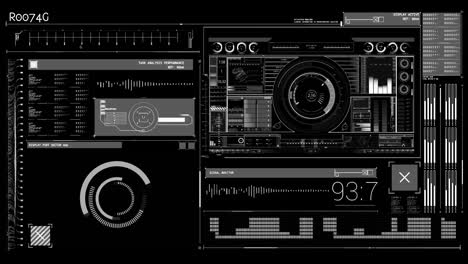 animation of scope scanning and data processing on interface