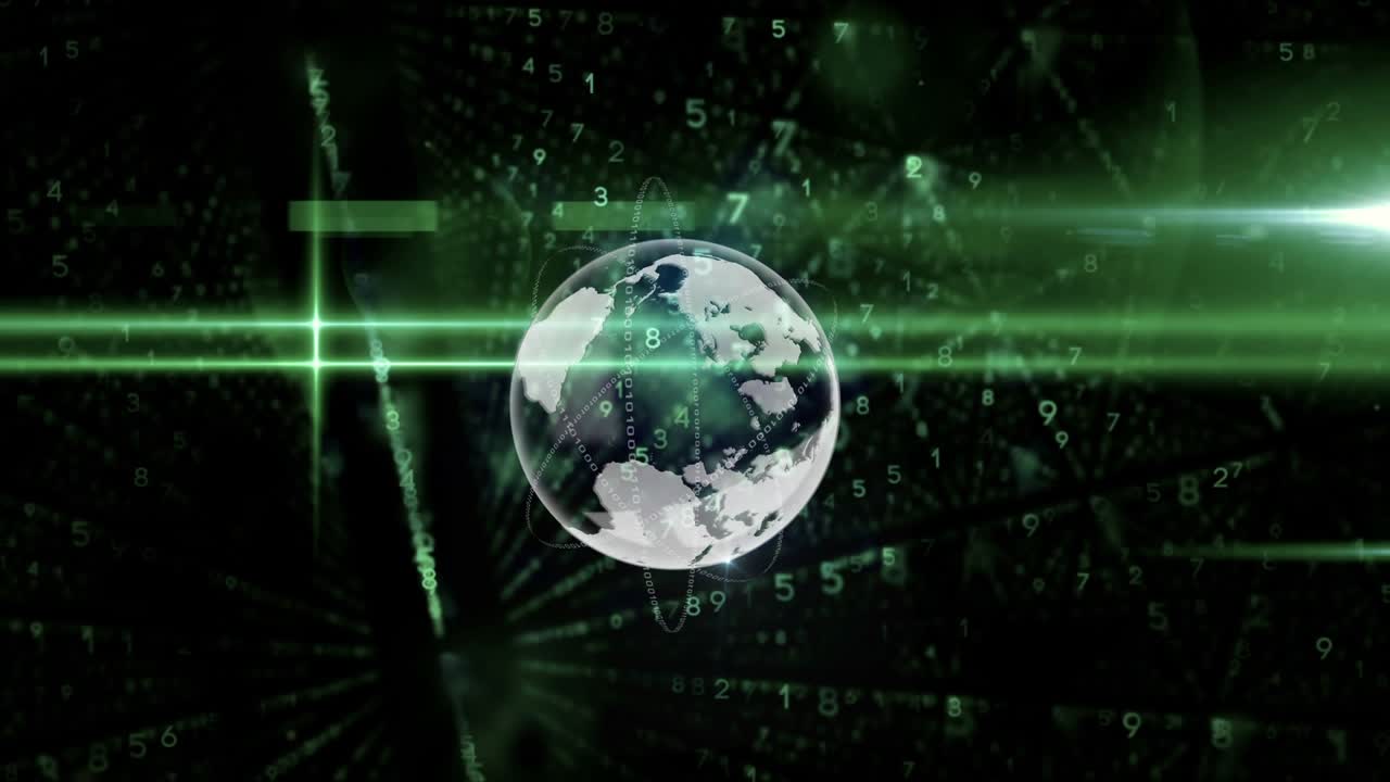 Animation of globe over data processing
