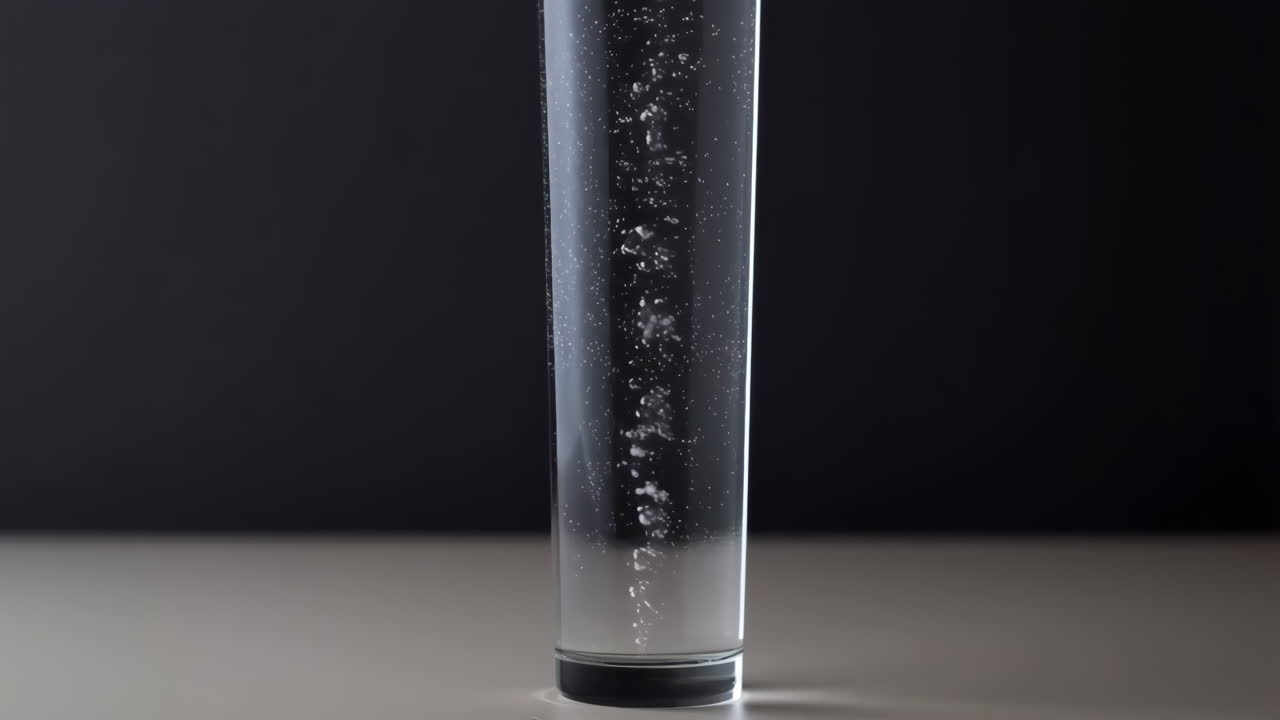 Clear Glass with Bubbling Water