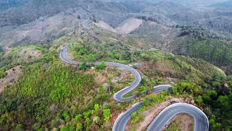 road 1081 called floating road in thailand nan proving aerial