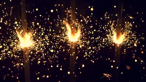 bengal fire fireworks on a black background burning in slow motion. shot on super slow motion camera 1000 fps.