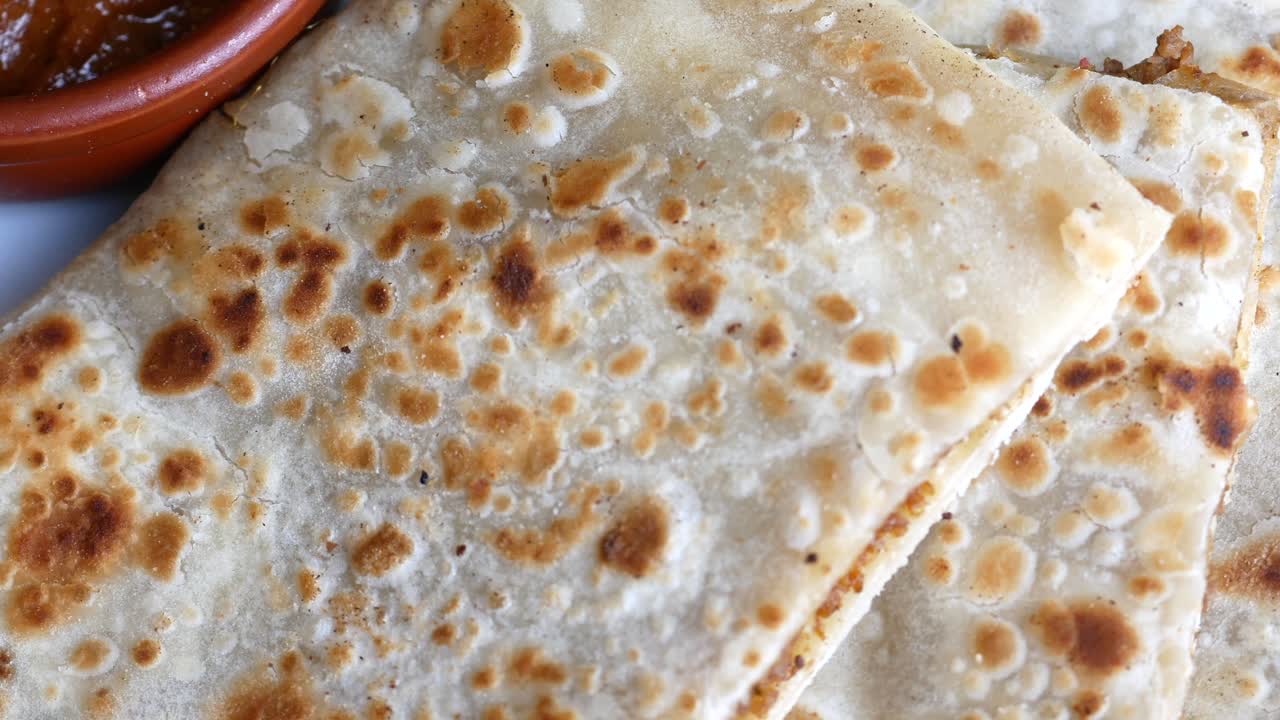 Stacked Stuffed Parathas