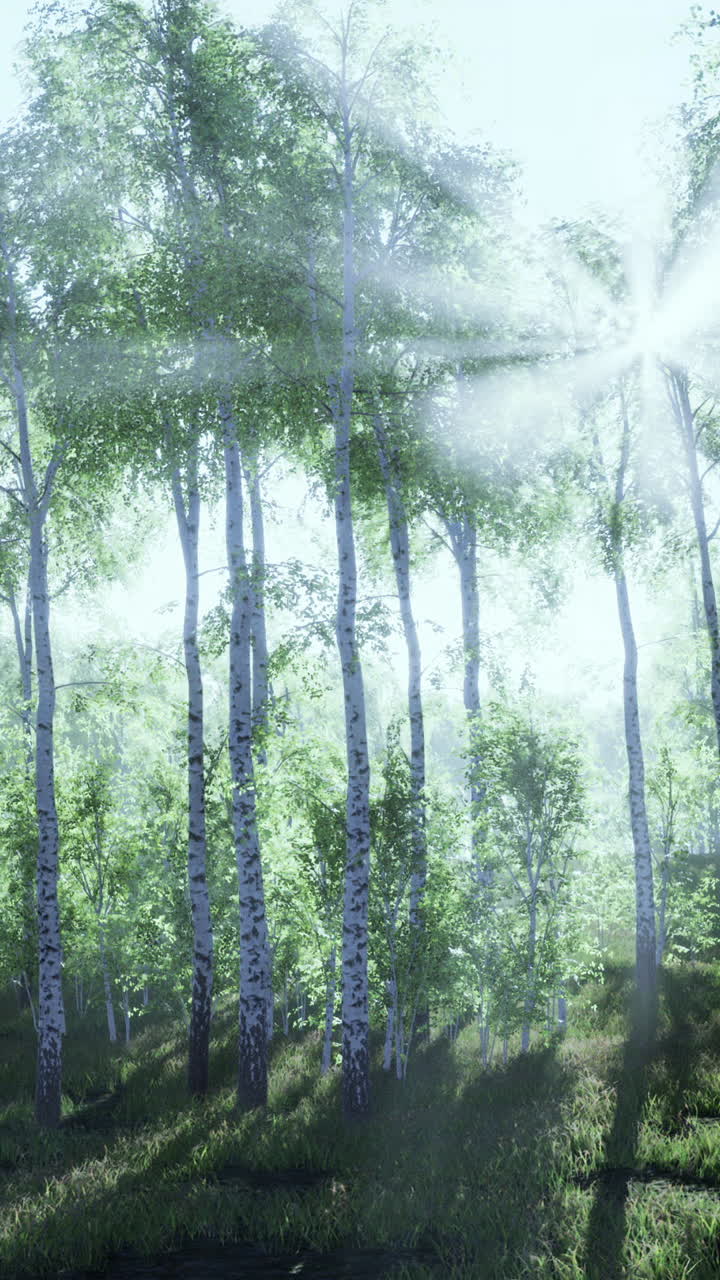 안개 가 가득 한 버드 숲 의 빛