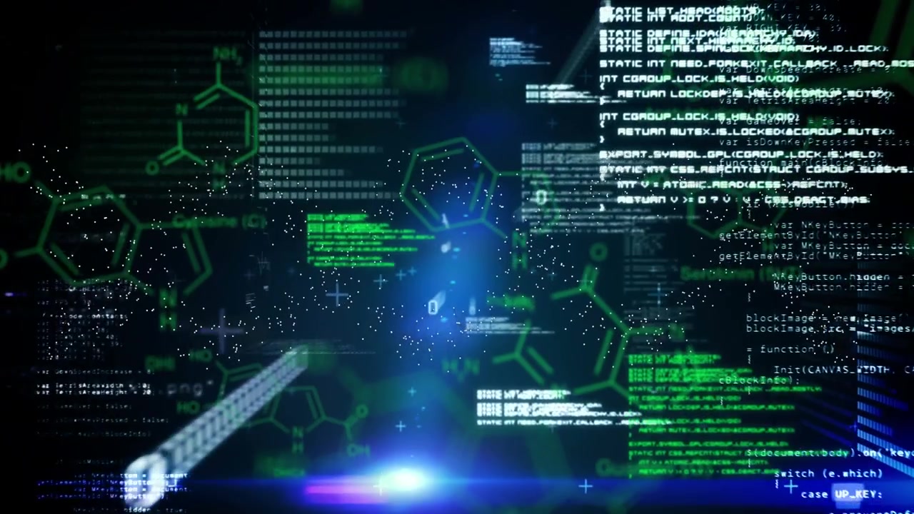 Animation of molecular structure with programming languages and binary codes