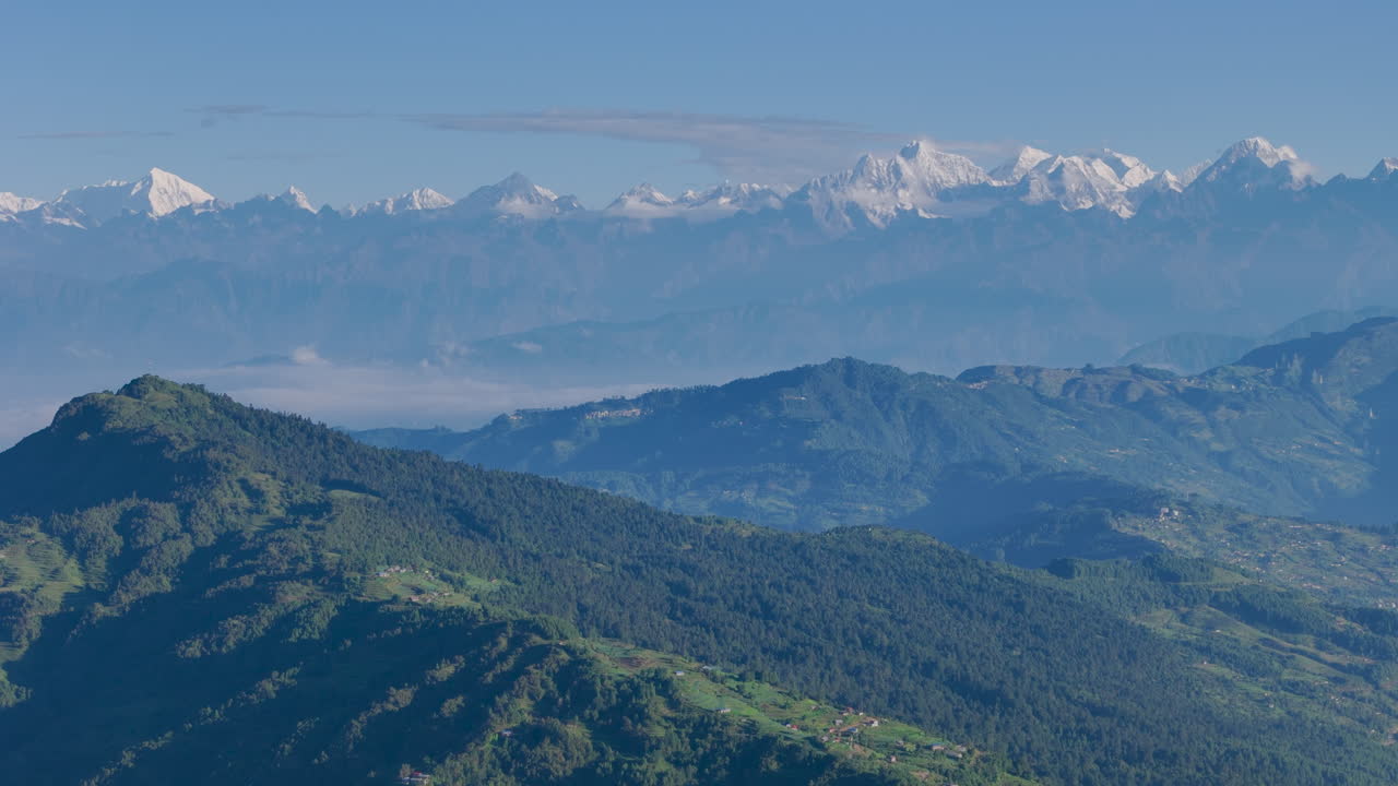 Beauty of Dolakha Sailung, Nepal aerial views of green hills and majestic mountain ranges destination, near Kathmandu and the Tibet border an ideal escape into nature for peaceful tourism