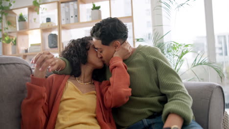 love, home and lesbian couple kiss