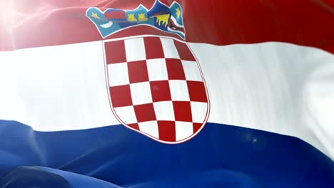 croatia flag slow waving background. 4k close up flag waving. seamless loop