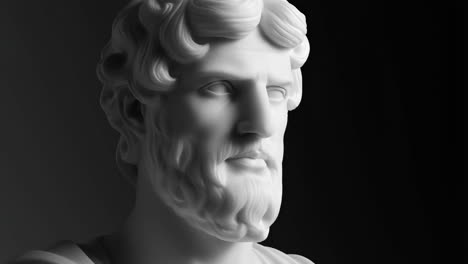 classical marble bust of a bearded man