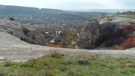 mountainous village in autumn