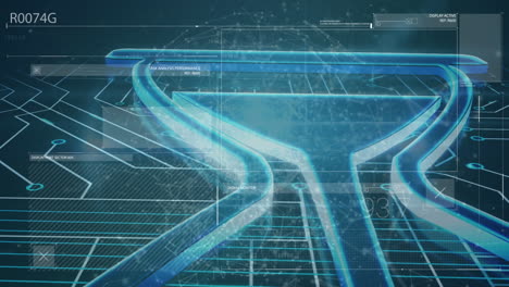 animazione dell'icona sulla rete di connessioni su sfondo nero