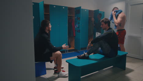 men in a locker room