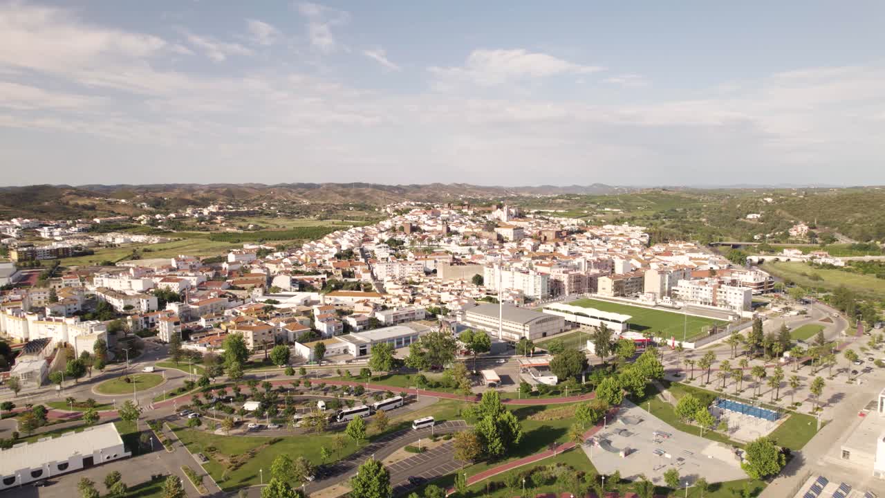 Civil parish of Silves amidst flatlands of Algarve, Portugal - Aerial