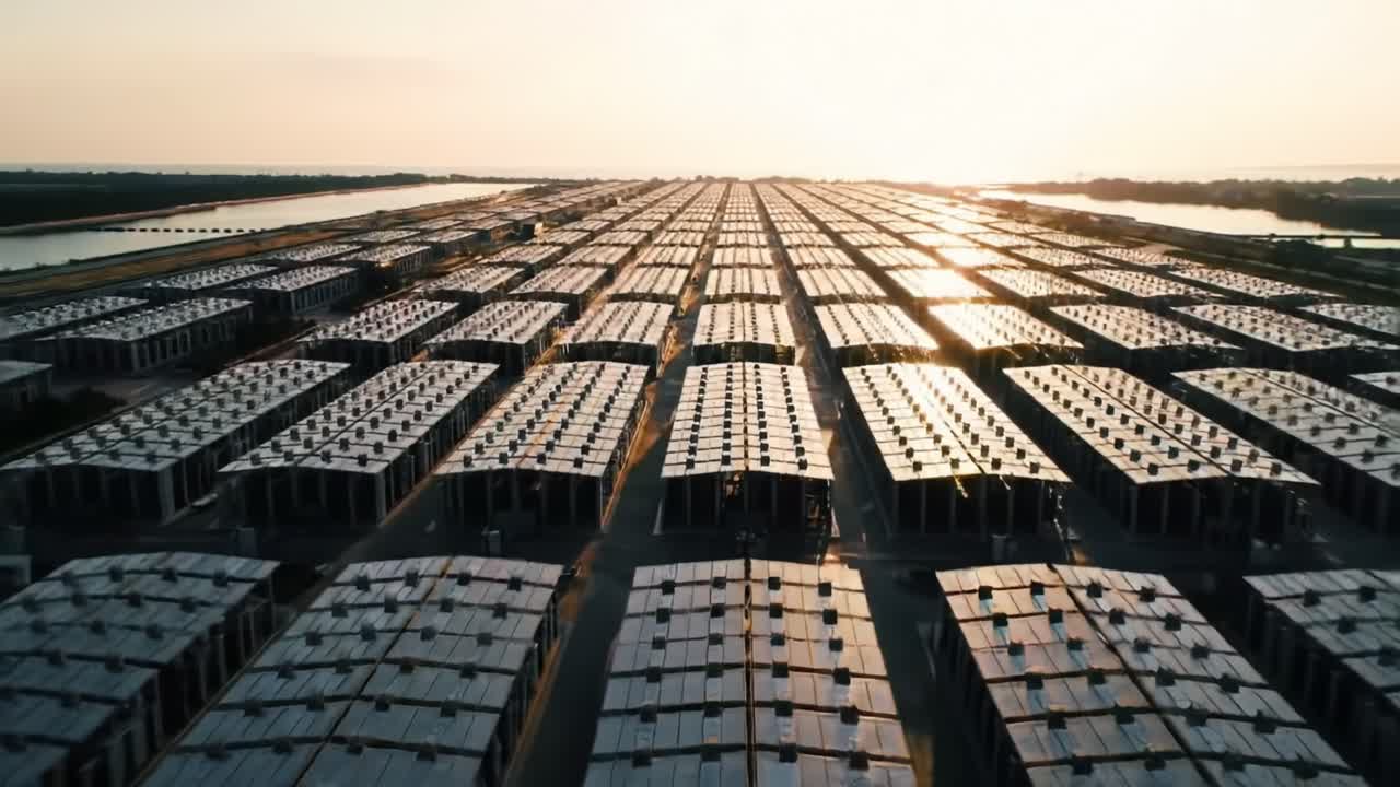 Large Scale Industrial Complex at Sunrise/Sunset