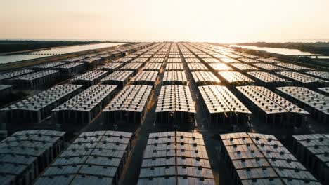 large scale industrial complex at sunrise/sunset