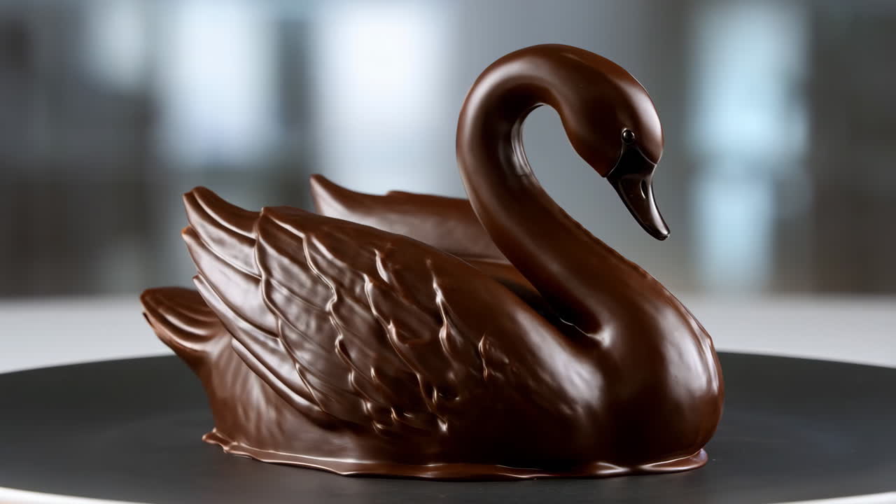 Elegant Chocolate Swan Sculpture