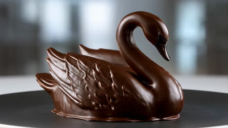 elegant chocolate swan sculpture