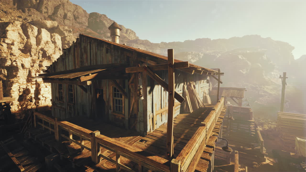 una cabaña abandonada en el desierto