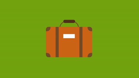 suitcase icon animation on the green screen background. 4k video. chroma key. useful for explainer video, website, greeting cards, apps, and social media posts