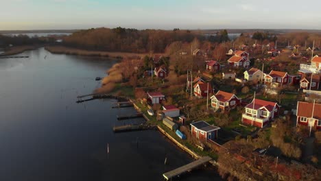 aerial view of picturesque cottages on summer paradise brandaholm in karlskrona, sweden-8