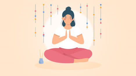 an animation of a organic flat people meditating illustration