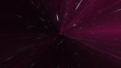 entrando en el túnel de deformación del agujero de gusano interestelar con las estrellas corriendo más allá