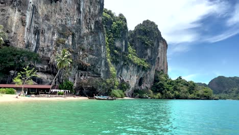 tonsai beach approach by boat - thailand - ao nang krabi