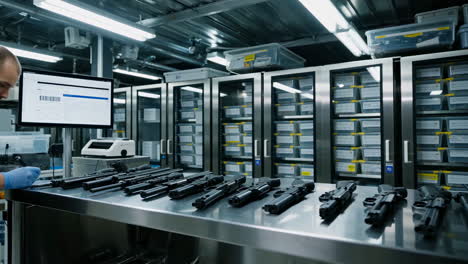guns in police evidence lab