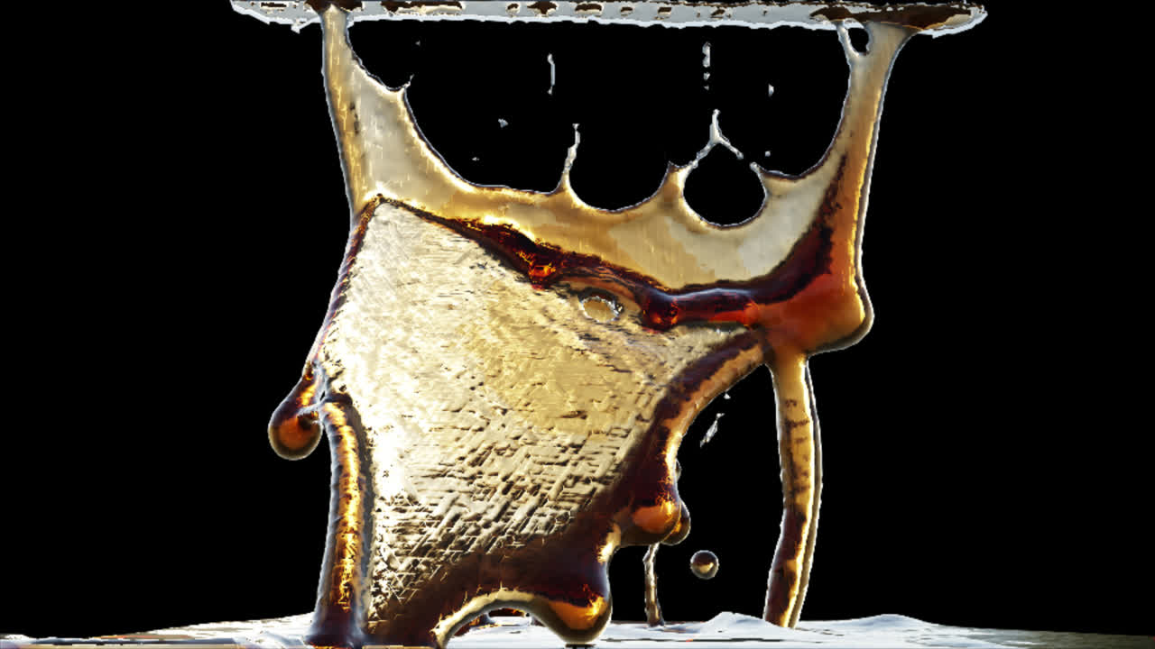 Golden Liquid Splash and Drip