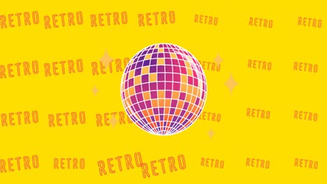 animation of retro texts over disco ball