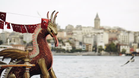 dragon boat on the bosphorus in istanbul