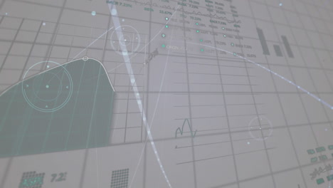 animation of financial data processing over grey background