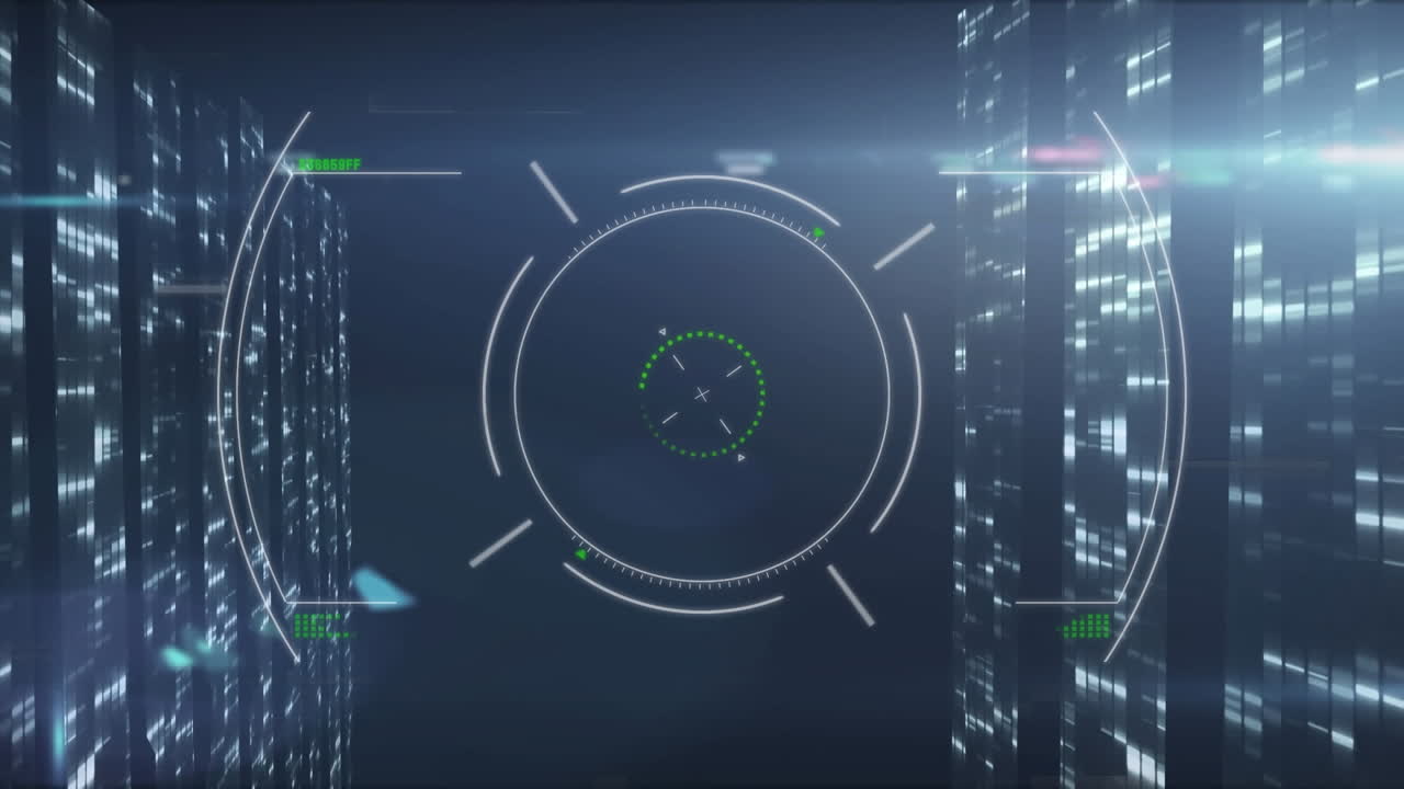 Animation af scanning og databehandling over computerservere