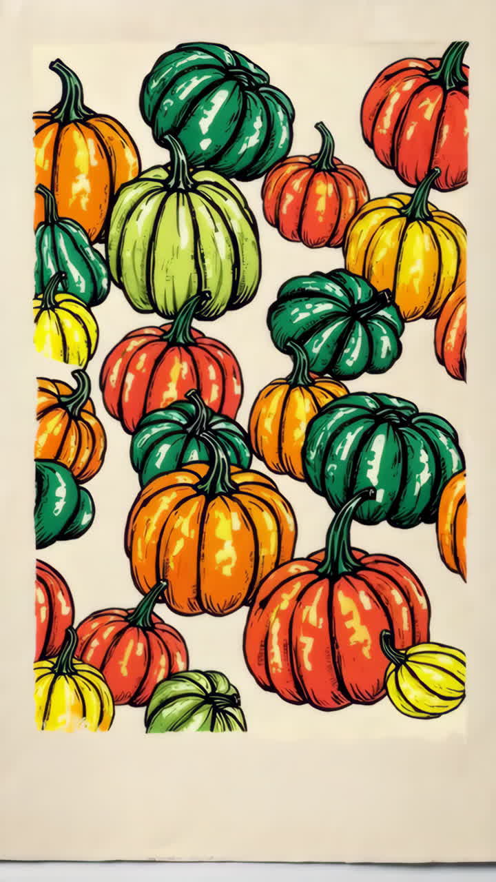 Colorful Pumpkin and Gourd Pattern