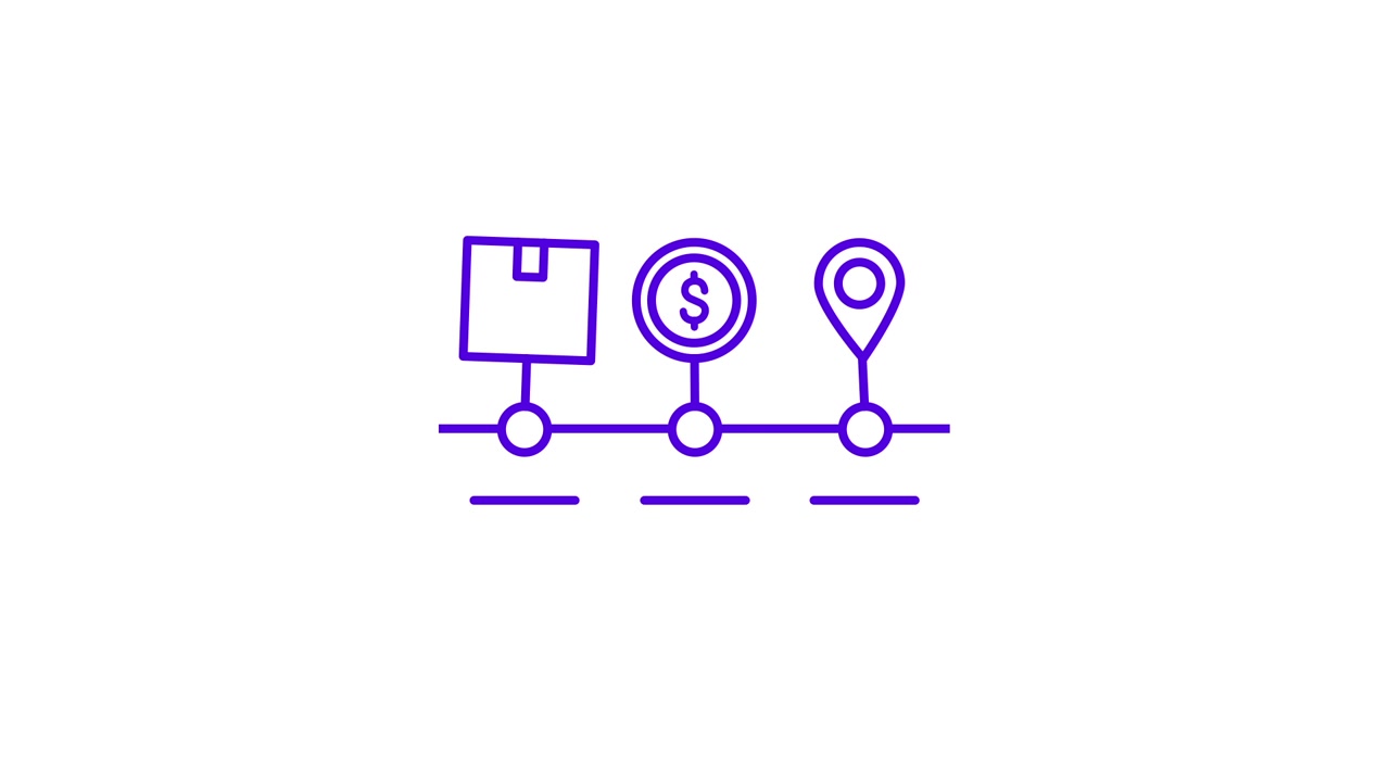 Animated Timeline with Package, Payment, and Location Icons