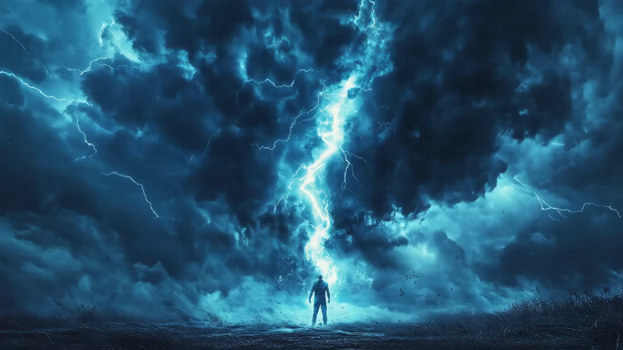 Man Facing a Storm