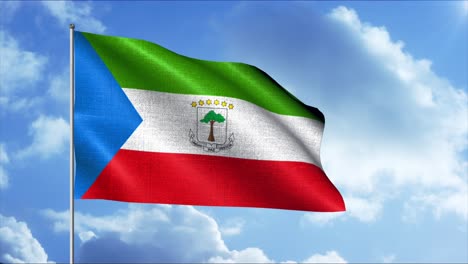 equatorial guinea flag waving in the wind