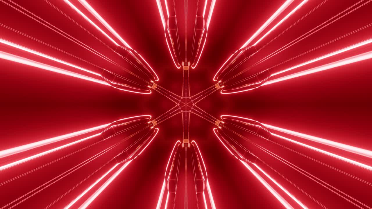 사이버 크 또는 하이테크 미래의 스타일의 배경: 네온 조명과 함께 sf 터널 변환기, 4k 루프 추상화 된 하이 테크 터널, 카메라가 고속으로 변하는 터널을 날아갑니다.