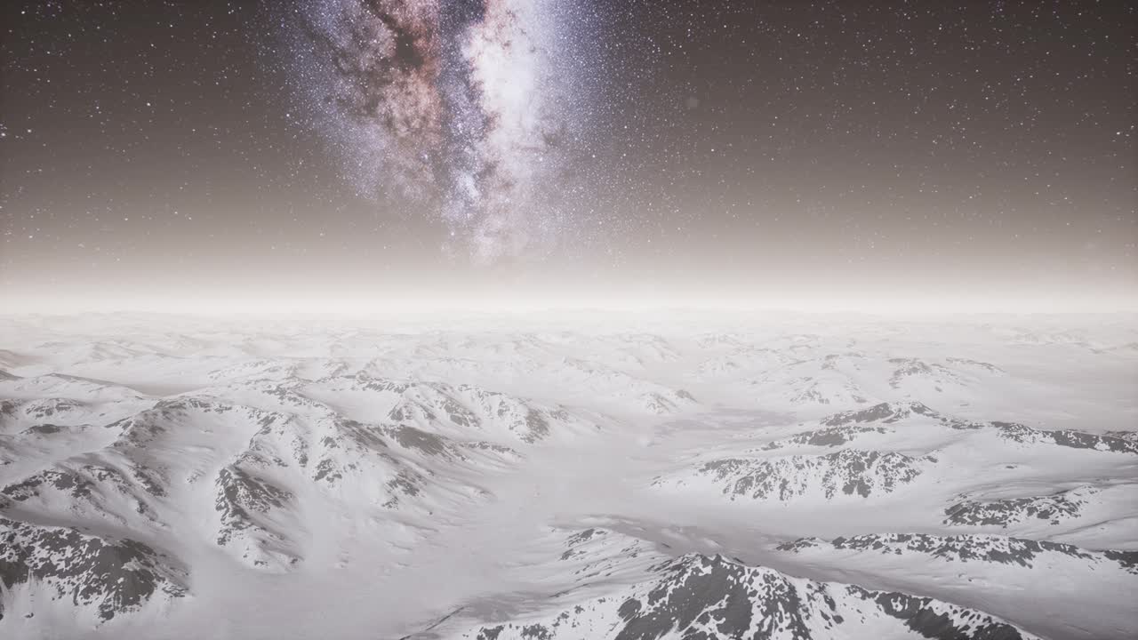 Milky Way above Snow Covered Terrain