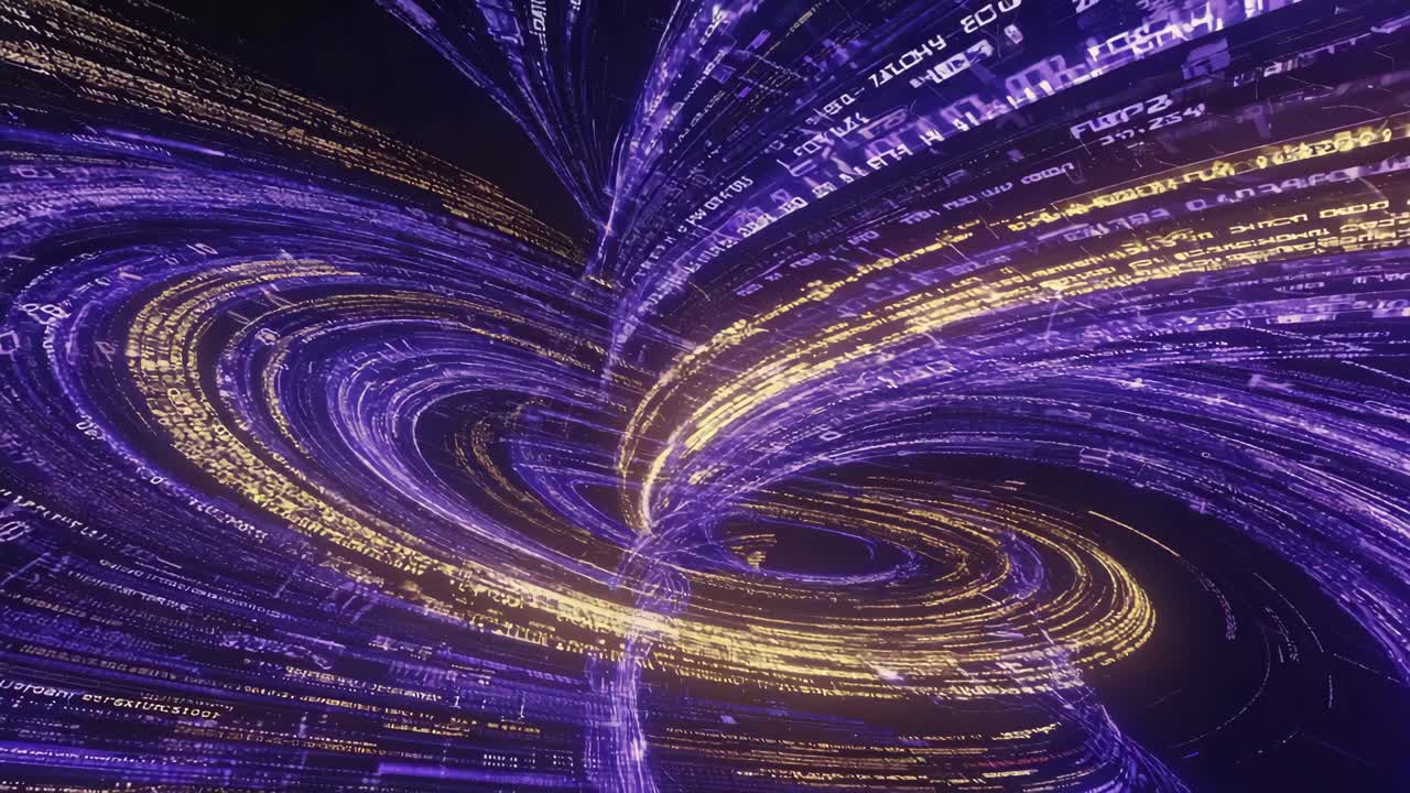 Abstract Digital Data Stream Vortex