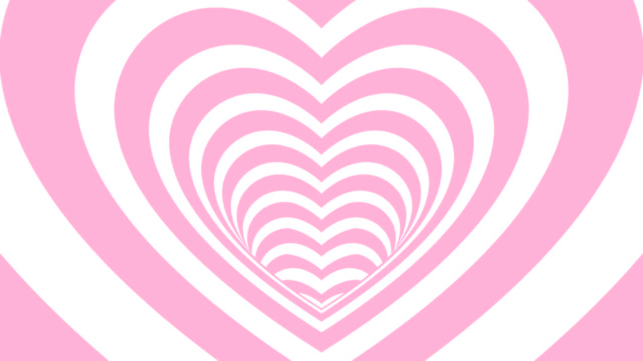 시엄리스 루핑 핑크와 화이트 하트 터널 애니메이션 배경 4k