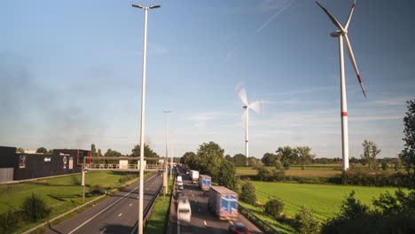 Car-accident-in-highway-of-Belgium,-time-lapse-view